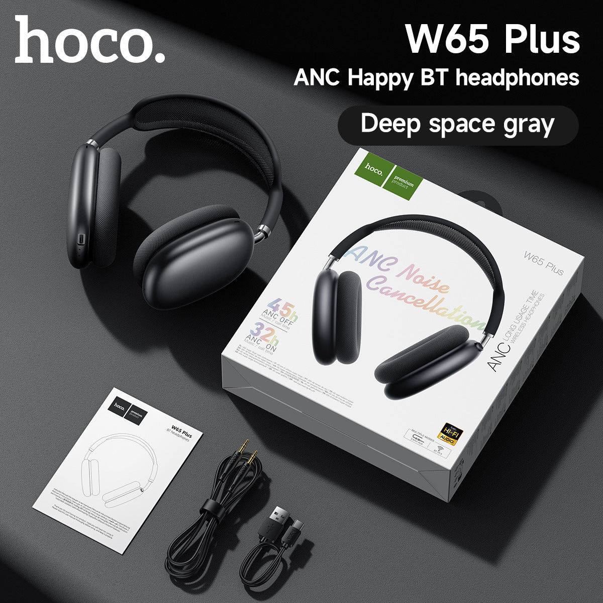 Casque Bluetooth ANC à réduction de bruit active
