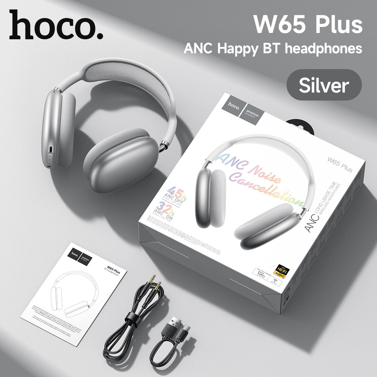 Casque Bluetooth ANC à réduction de bruit active