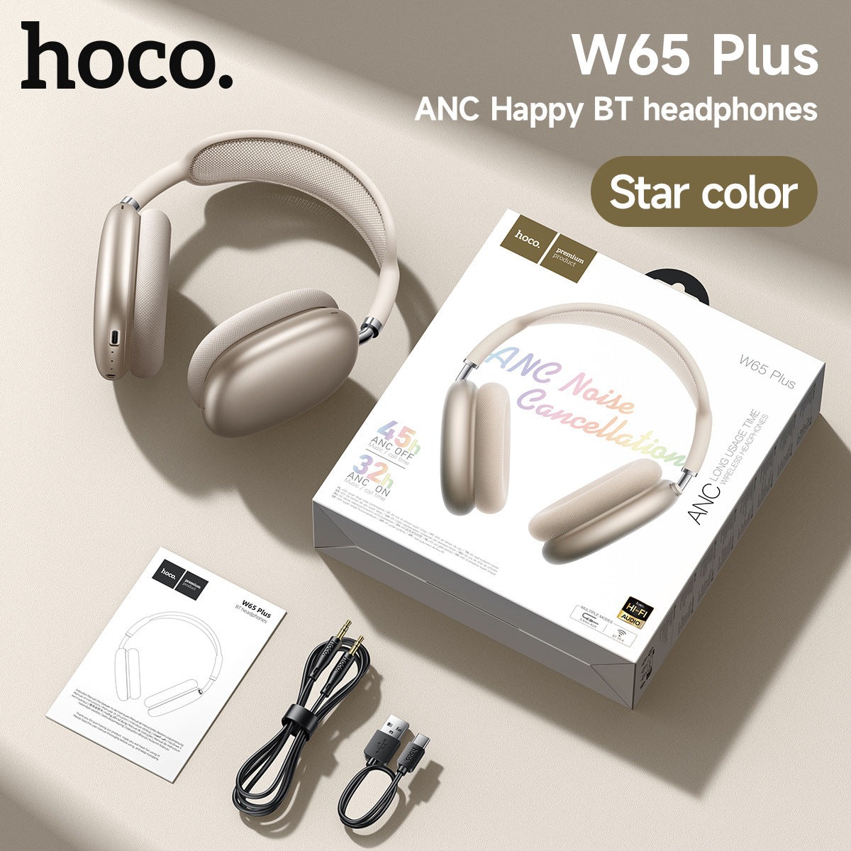Casque Bluetooth ANC à réduction de bruit active