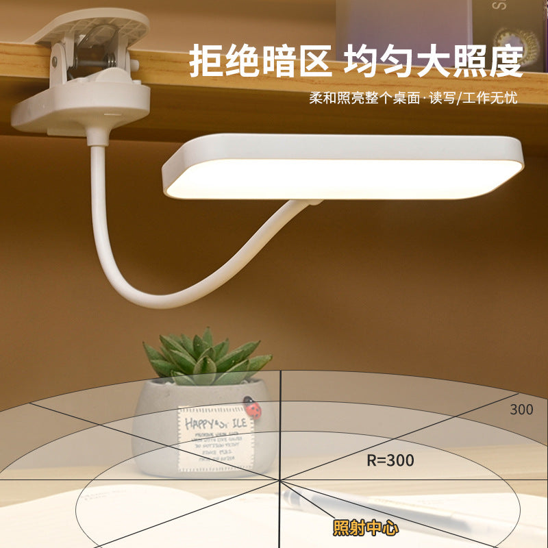 Lampe de bureau à pince, protection des yeux, rechargeable