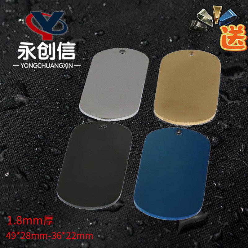 Plaque pendentif militaire en acier titane, gravure personnalisable