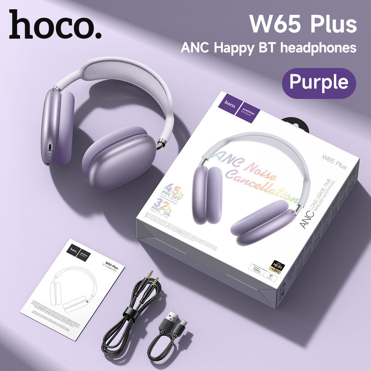 Casque Bluetooth ANC à réduction de bruit active