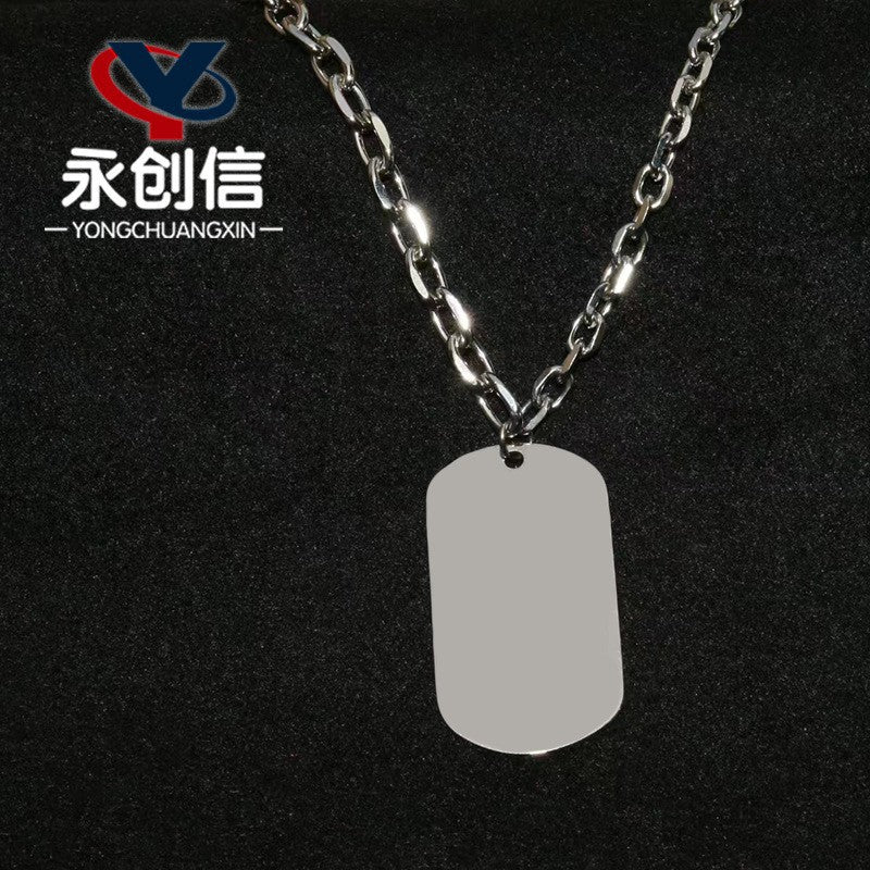 Plaque pendentif militaire en acier titane, gravure personnalisable