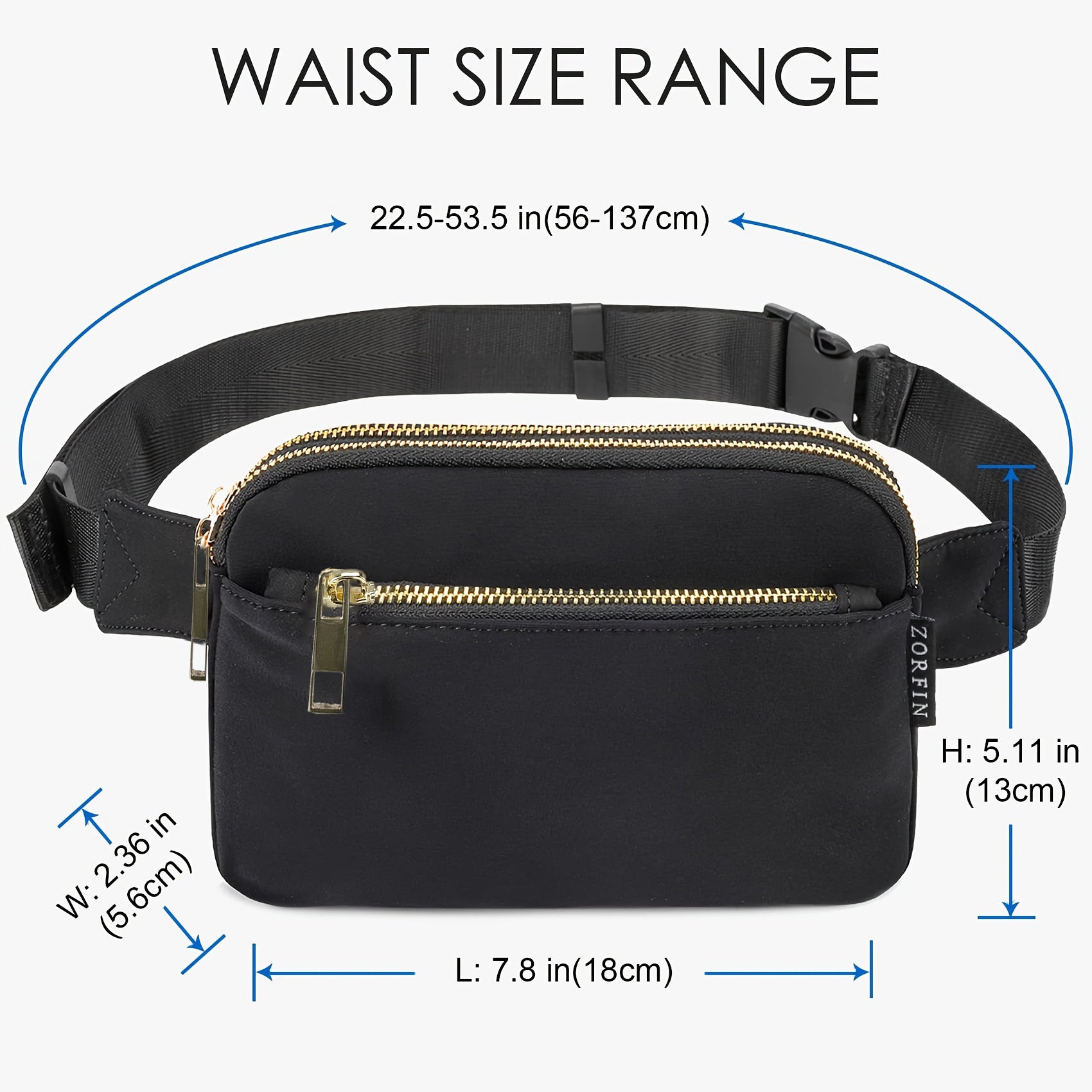 Sac banane multi-poches en nylon imperméable