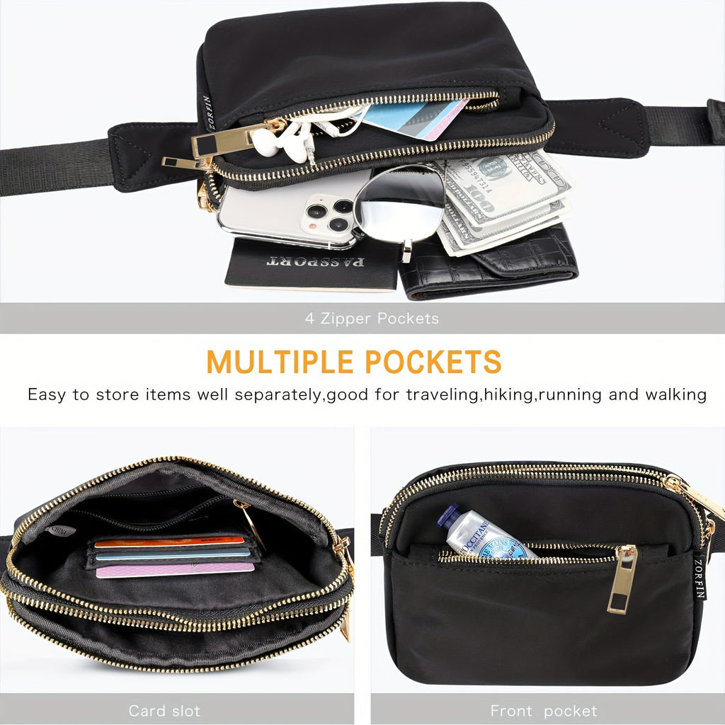Sac banane multi-poches en nylon imperméable